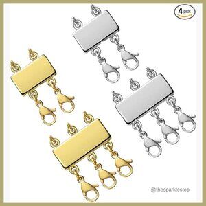 Magnetic Layering Necklace Clasps Gold Plated Alloy for Multiple Strands